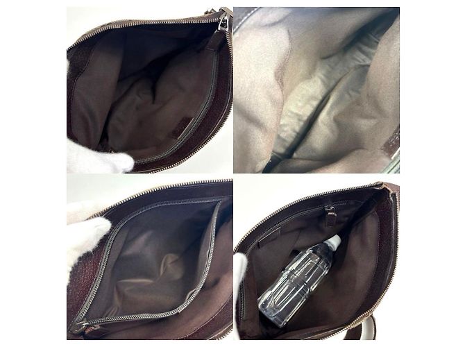 Borsa a tracolla Gucci GG Canvas e pelle nera Nero - vista 7