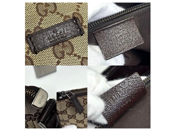 Borsa a tracolla Gucci GG Canvas e pelle nera Nero - vista 8