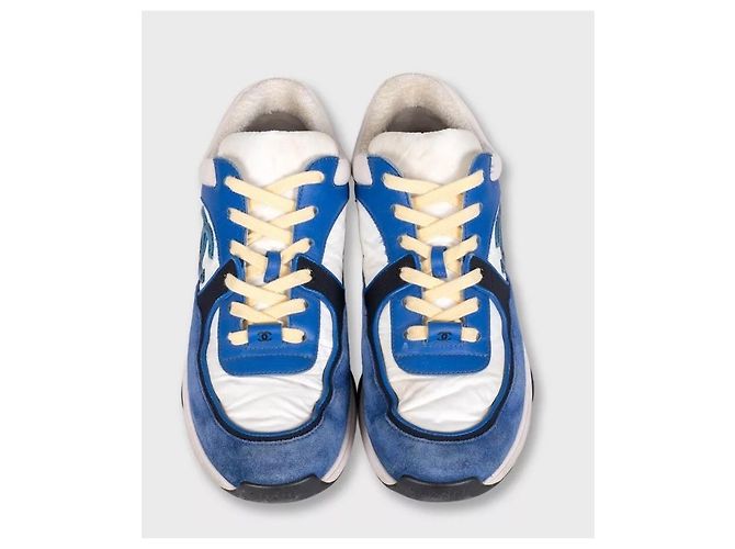 CHANEL Sneaker aus Wildleder und Textil mit CC-Logo Schwarz Weiß EU 38.5 Gebraucht - Ansicht 2