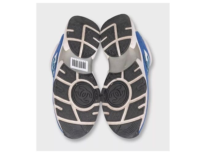 CHANEL Sneaker aus Wildleder und Textil mit CC-Logo Schwarz Weiß EU 38.5 Gebraucht - Ansicht 5