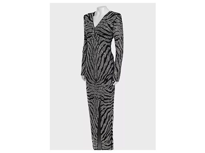 Balmain Maxikleid Schwarz mit Kristallbesatz XS Pre-owned - Ansicht 2