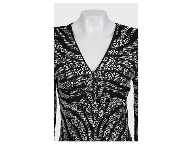 Balmain Maxikleid Schwarz mit Kristallbesatz XS Pre-owned - Ansicht 4