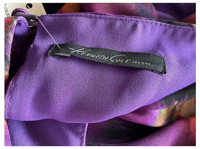 Autre Marque Kenneth Cole New York Midi-Kleid mit Blumenprint Mehrfarben Lila - Ansicht 7
