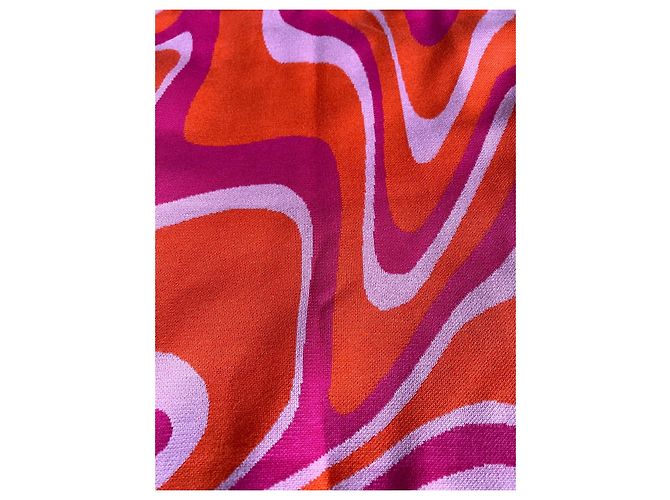 Autre Marque 8By Yoox Strick-Midikleid mit Wirbelprint Pink Orange Hellblau - Ansicht 5
