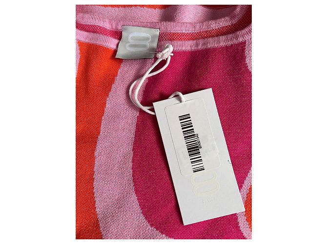 Autre Marque 8By Yoox Strick-Midikleid mit Wirbelprint Pink Orange Hellblau - Ansicht 6