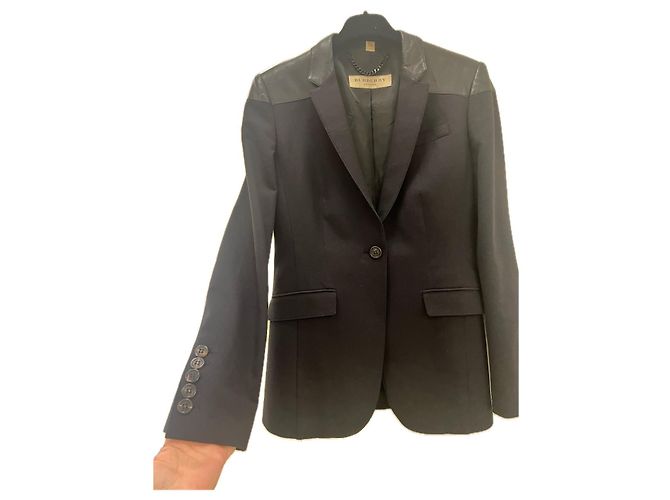 Burberry Blazer mit schwarzem Lederbesatz - Ansicht 2