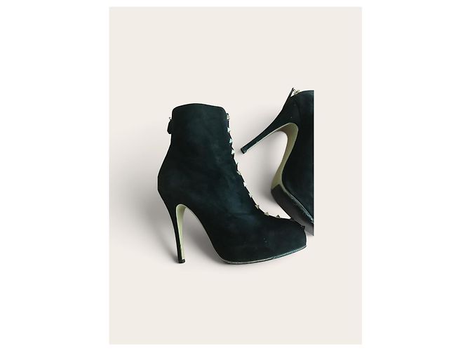 Stivaletti Valentino Garavani Rockstud in camoscio nero - vista 11