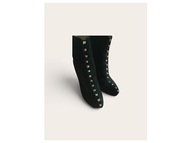 Stivaletti Valentino Garavani Rockstud in camoscio nero - vista 5