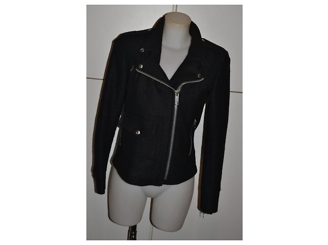 Golden Goose Bikerjacke aus schwarzer Wolle - Ansicht 2