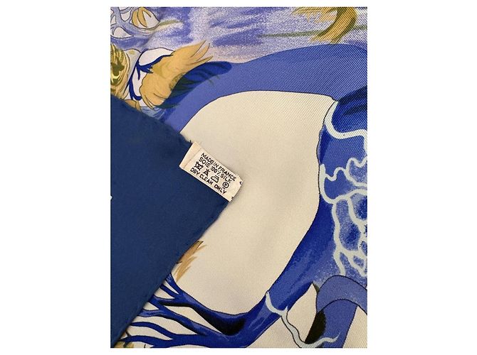 Hermès Kuggor Tree Seidentuch Braun Weiß Blau Golden Grün - Ansicht 6