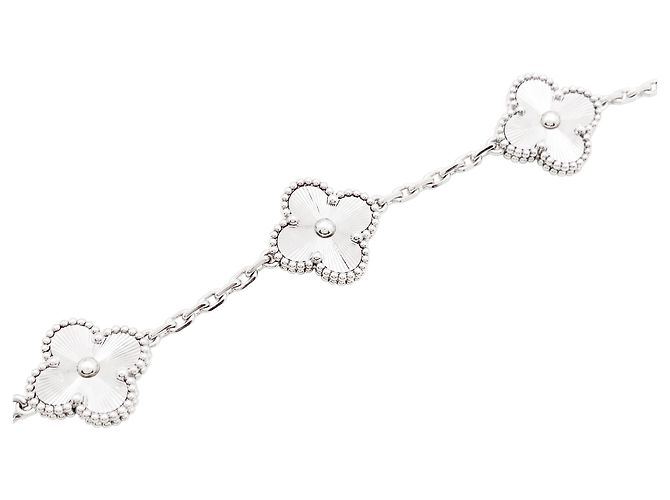 Bracciale Van Cleef & Arpels, "Alhambra", oro bianco guilloché. - vista 3