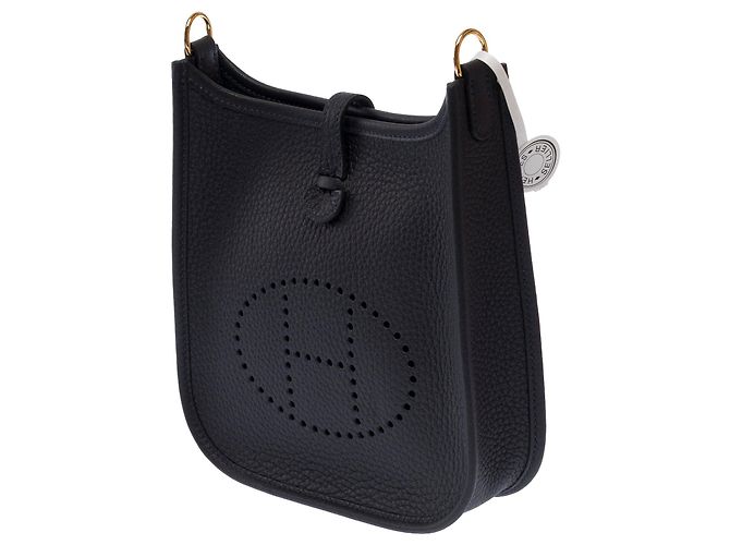 Hermès Borsa HERMES Mini Evelyne in Pelle Marrone - 103936 - vista 5
