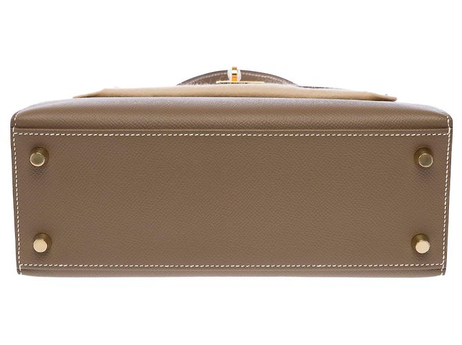 Hermès Borsa HERMES Kelly 25 in Pelle Étoupe - 103939 Taupe - vista 10