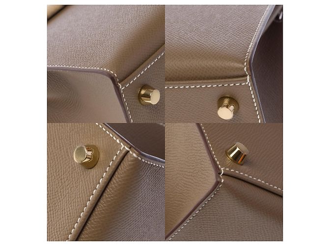 Hermès Borsa HERMES Kelly 25 in Pelle Étoupe - 103939 Taupe - vista 11