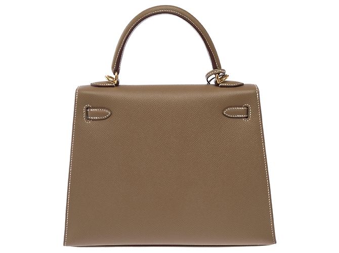 Hermès Borsa HERMES Kelly 25 in Pelle Étoupe - 103939 Taupe - vista 3