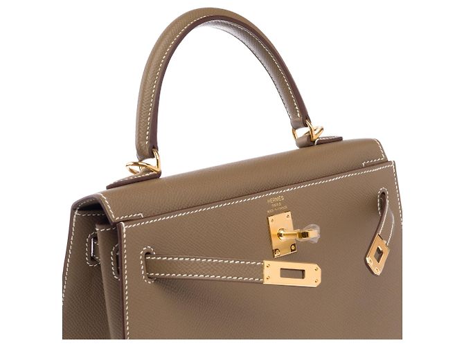 Hermès Borsa HERMES Kelly 25 in Pelle Étoupe - 103939 Taupe - vista 6