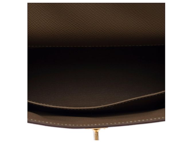 Hermès Borsa HERMES Kelly 25 in Pelle Étoupe - 103939 Taupe - vista 8