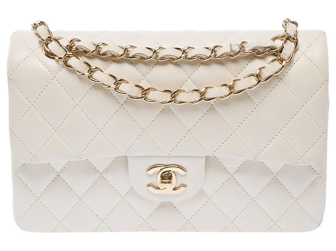 Borsa CHANEL Timeless/Classique in Pelle Bianca - 103935 Bianco - vista 3