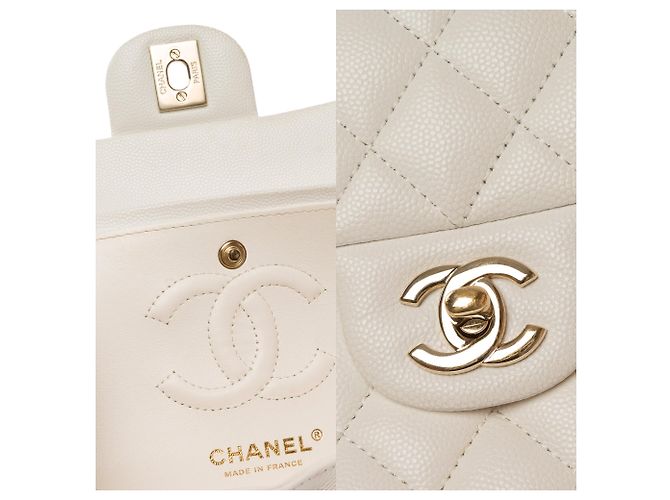 Borsa CHANEL Timeless/Classique in Pelle Bianca - 103935 Bianco - vista 7