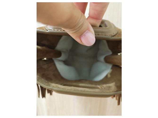 Maje Bolso bandolera de ante con flecos Castaño - vista 6