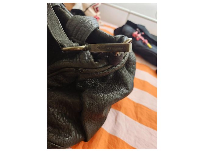 Borsa a mano Alexander Wang in pelle nera martellata Nero - vista 2