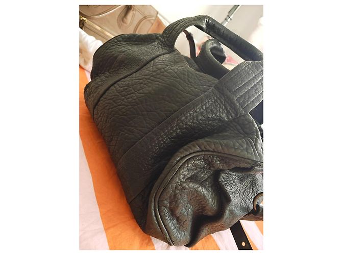 Borsa a mano Alexander Wang in pelle nera martellata Nero - vista 4