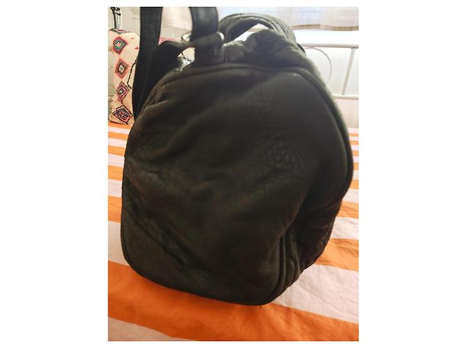 Borsa a mano Alexander Wang in pelle nera martellata Nero - vista 5