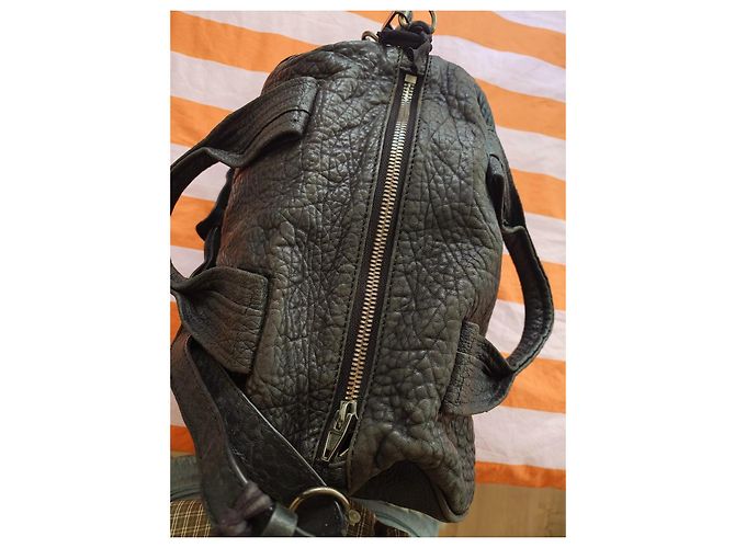 Borsa a mano Alexander Wang in pelle nera martellata Nero - vista 6