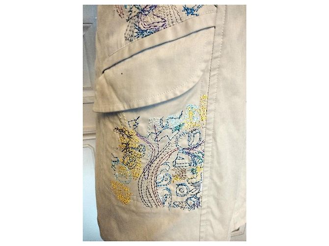 Christian Lacroix Abrigo de Algodón Bordado Multicolor Beige - vista 18