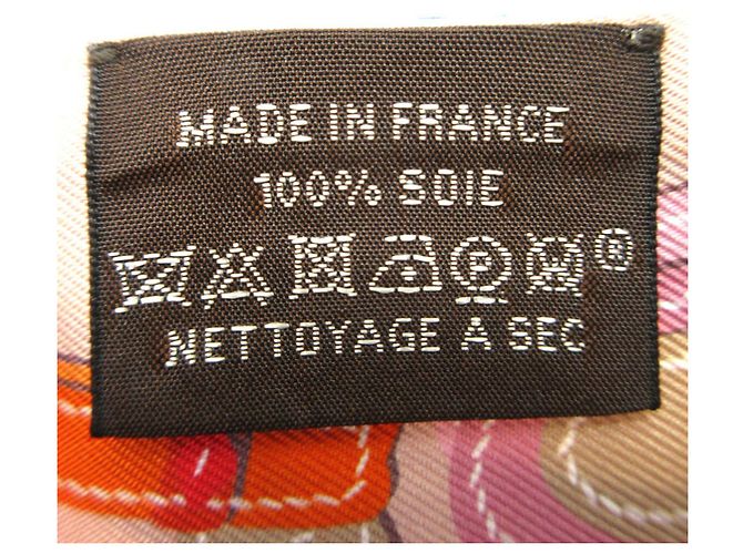 Hermès Twilly Bride de Gala Lenço de seda Rosa Azul Bege - vista 3