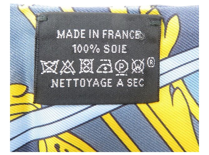 Foulard di seta Hermès Twilly George Washington Carriage Detail Bianco Blu Giallo - vista 4