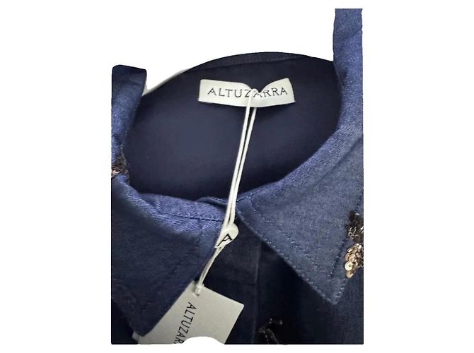 Altuzarra Kieran Kleid aus Denim Blau - Ansicht 2