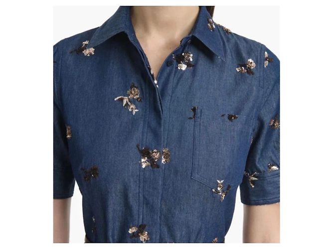 Altuzarra Kieran Kleid aus Denim Blau - Ansicht 4