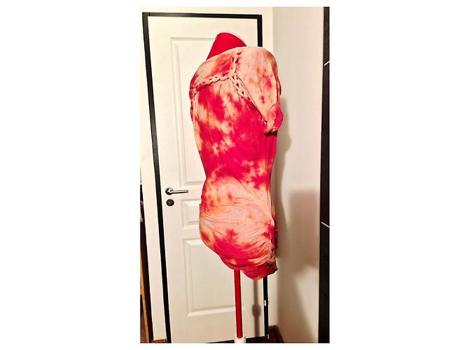 Isabel Marant Tie-Dye Mini-Kleid aus Baumwolle Rot Beige Orange - Ansicht 10