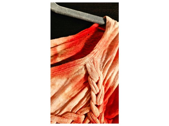 Isabel Marant Tie-Dye Mini-Kleid aus Baumwolle Rot Beige Orange - Ansicht 14