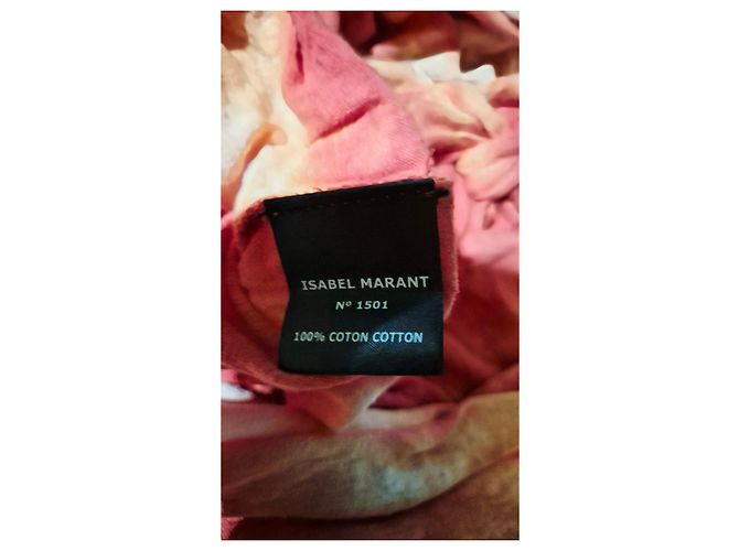 Isabel Marant Tie-Dye Mini-Kleid aus Baumwolle Rot Beige Orange - Ansicht 4