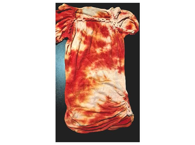 Isabel Marant Tie-Dye Mini-Kleid aus Baumwolle Rot Beige Orange - Ansicht 5