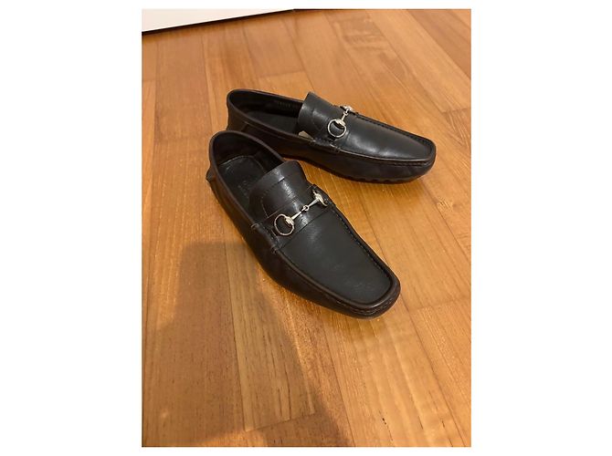 Mocassini Gucci in Pelle Marrone con Morsetto Argento Marrone scuro - vista 12