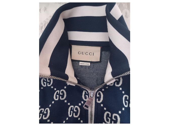 Gucci GG Monogram Sportjacke blau und weiß Bordeaux - Ansicht 4