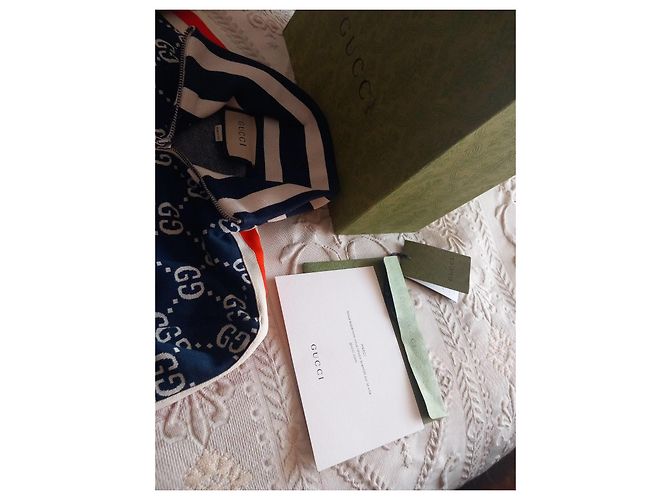 Gucci GG Monogram Sportjacke blau und weiß Bordeaux - Ansicht 7