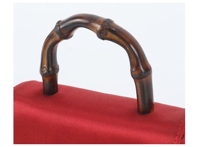Borsa a tracolla con catena 2-Way Gucci Bamboo Rosso - vista 2
