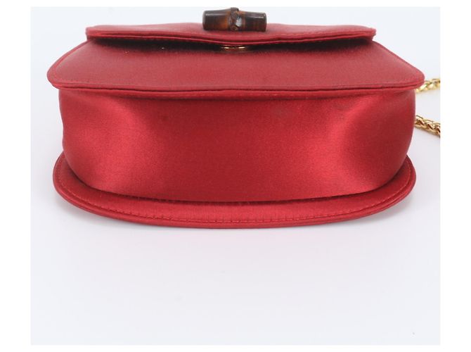 Borsa a tracolla con catena 2-Way Gucci Bamboo Rosso - vista 7