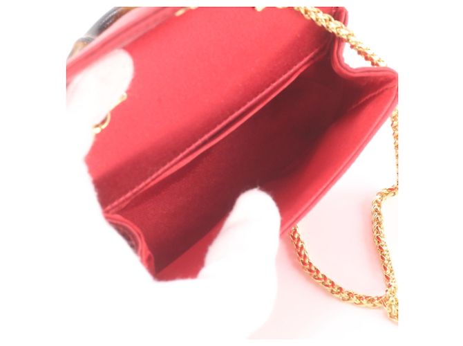 Borsa a tracolla con catena 2-Way Gucci Bamboo Rosso - vista 8