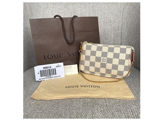 Louis Vuitton Mini Pochette Accessoires Damier Azur Blanco Azul - vista 3