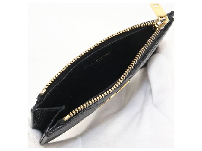 Autre Marque Monedero de piel negra Saint Laurent Negro - vista 3