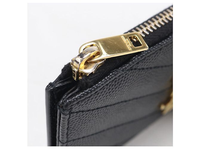 Autre Marque Monedero de piel negra Saint Laurent Negro - vista 5