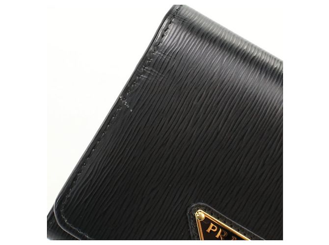 Carteira Prada Tri-fold para Mulheres em Preto - vista 9