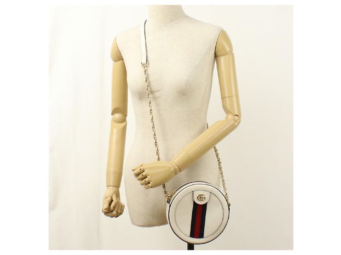 Borsa a tracolla Gucci Ophidia Bianco - vista 8