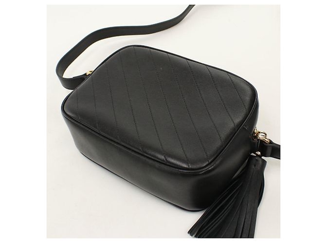 Borsa a tracolla Gucci in pelle nera 742360 Nero - vista 2