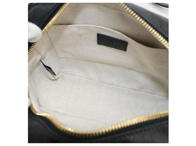 Borsa a tracolla Gucci in pelle nera 742360 Nero - vista 4